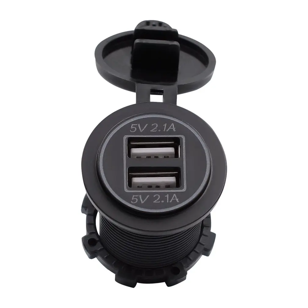 Универсальное автомобильное зарядное устройство 4.2A USB Автомобильное зарядное устройство DC12V-24V Водонепроницаемый двойной USB зарядное устройство 2 порта розетка