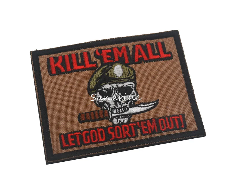 Kill'em all let god sort'em out patch тактические заплатки армейские нашивки с вышивкой|embroidery