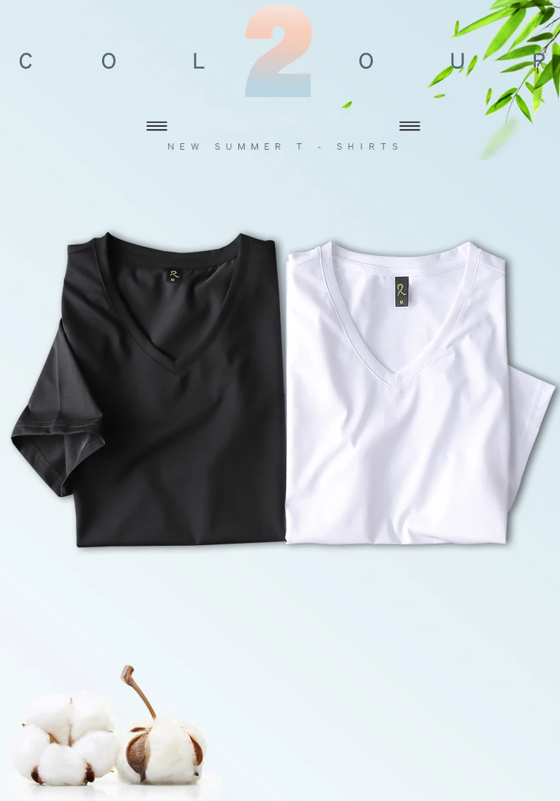 t shirts for men Plain black White tshirt Mercerized Cotton fashion brand t shirt men Casual Short Sleeves Cool T-shirt Men (20)