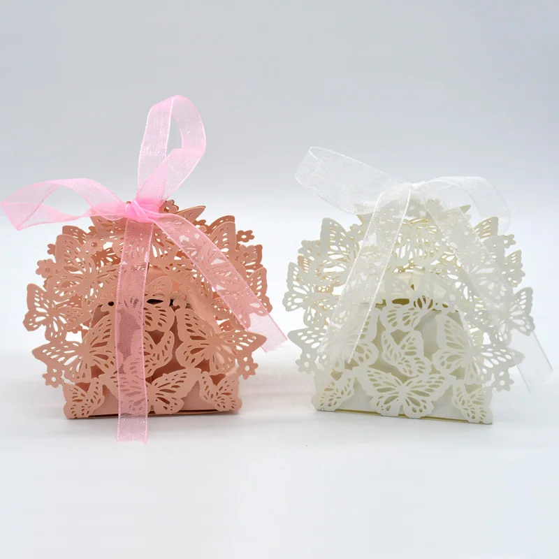 50pc Butterfly Handbag Wedding Birthday Favor Party Sweet Love Candy Gift Box 
