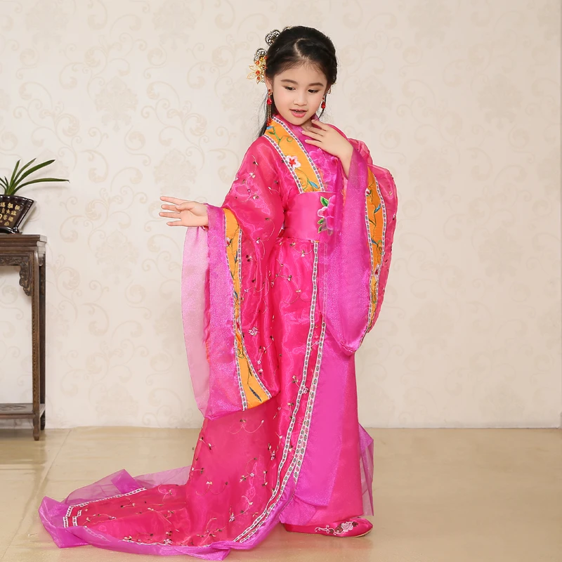 Китайское традиционное детское ханьфу китайское платье платья Феи танцевальный костюм Hanfu одежда династии Тан древний костюм