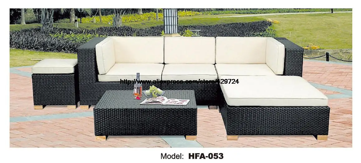 Classic Outdoor L Shaped Sofa Healthy PE Rattan Hot Sale Garden Vine