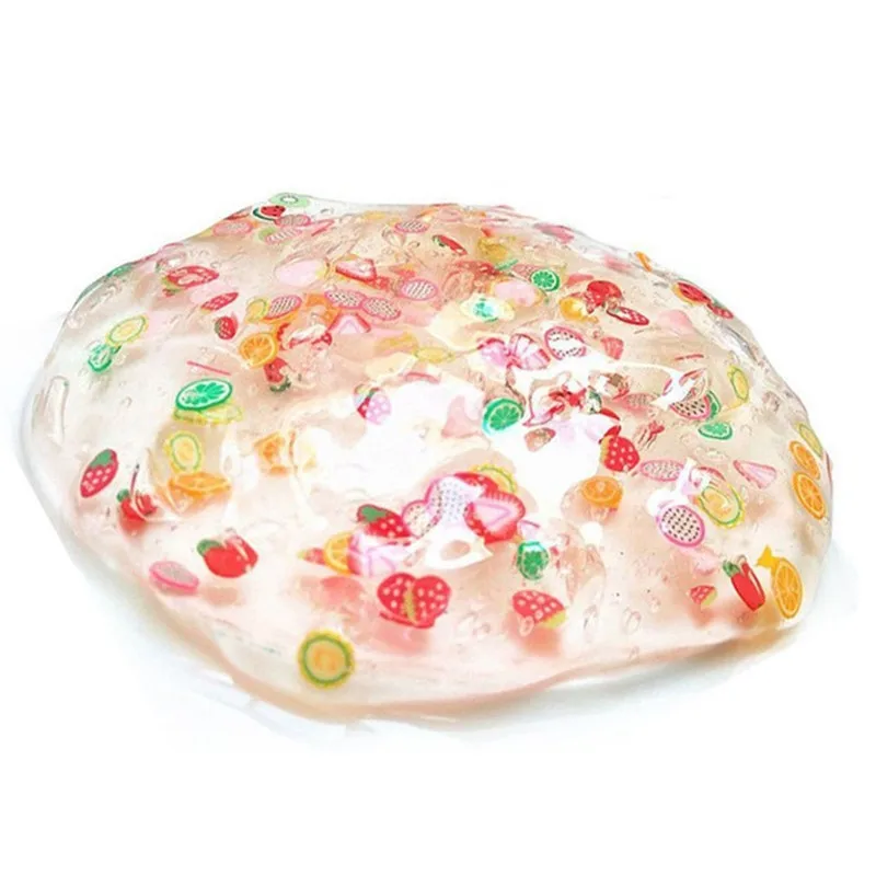 

Slime fruit crystal super light clay mud fruit slice crystal mud non-stick hand DIY boxed decompression toy 60ml box slime charm