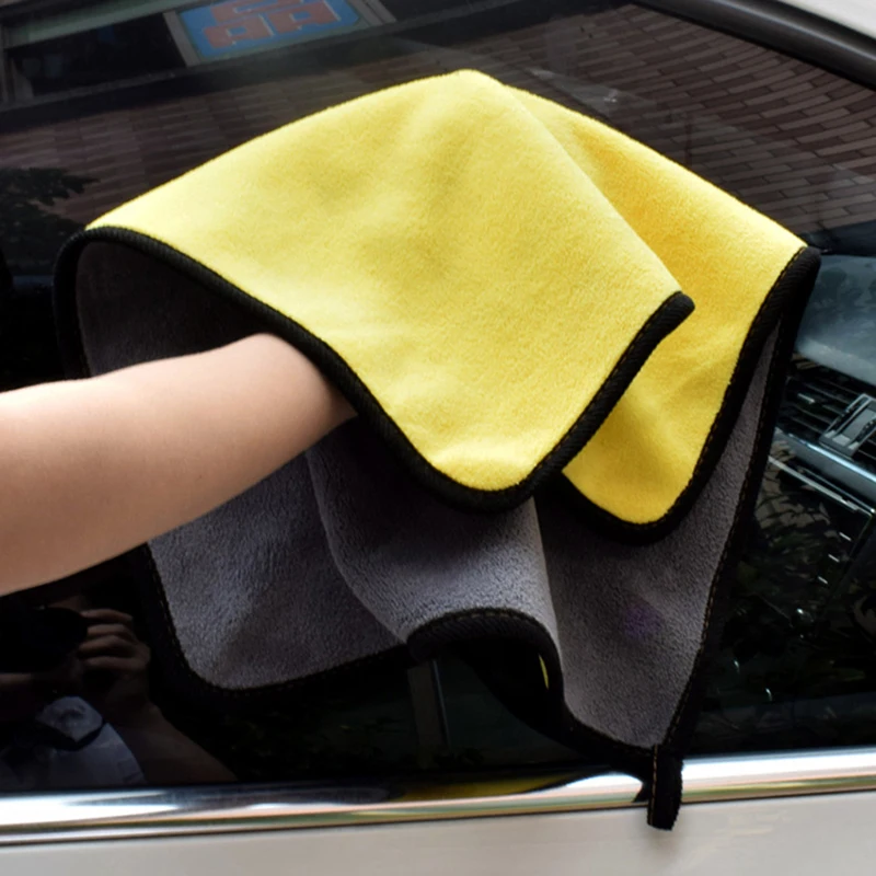 

1pc Car Care Polishing Wash Towels Plush Microfiber Washing Drying Towel Strong Thick Plush Polyester Fiber Car Cleaning Cloth