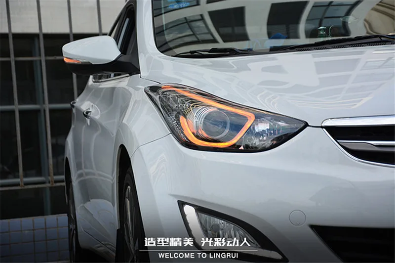 VLAND фабрика для автомобиля фара для Elantra фар 2012 Elantra светодиодный фар H7 ксенона с дневной свет и сигнала