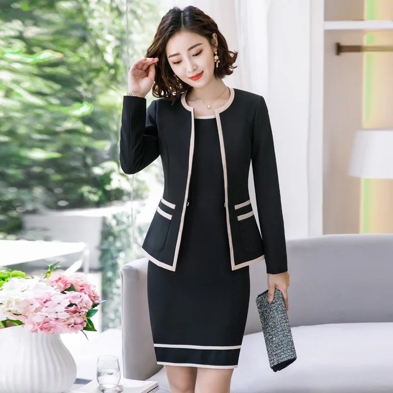 Fmasuth Women Formal Suits Full Sleeve Slim Jacket+Sleeveless Office