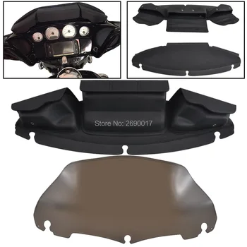 

3 pocket Windshield Bag+9" Smoke Windshield Fits For Harley Touring FLHX FLHT 14-2018 15 16 17