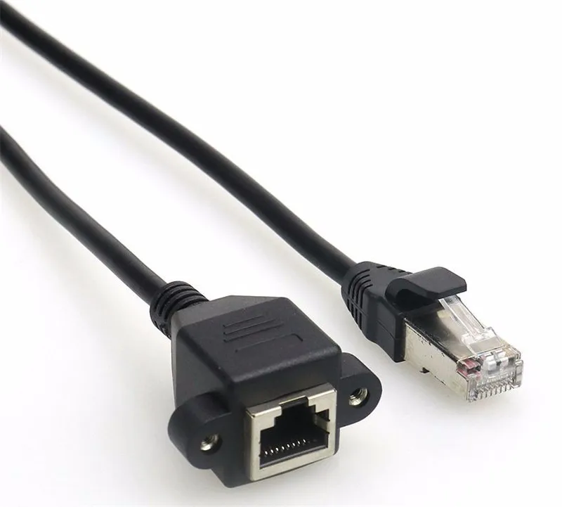 RJ45 8P8C FTP STP UTP Cat 5e штекер к гнезду Lan Ethernet Сетевой удлинитель 1FT 2FT 5FT с панельным