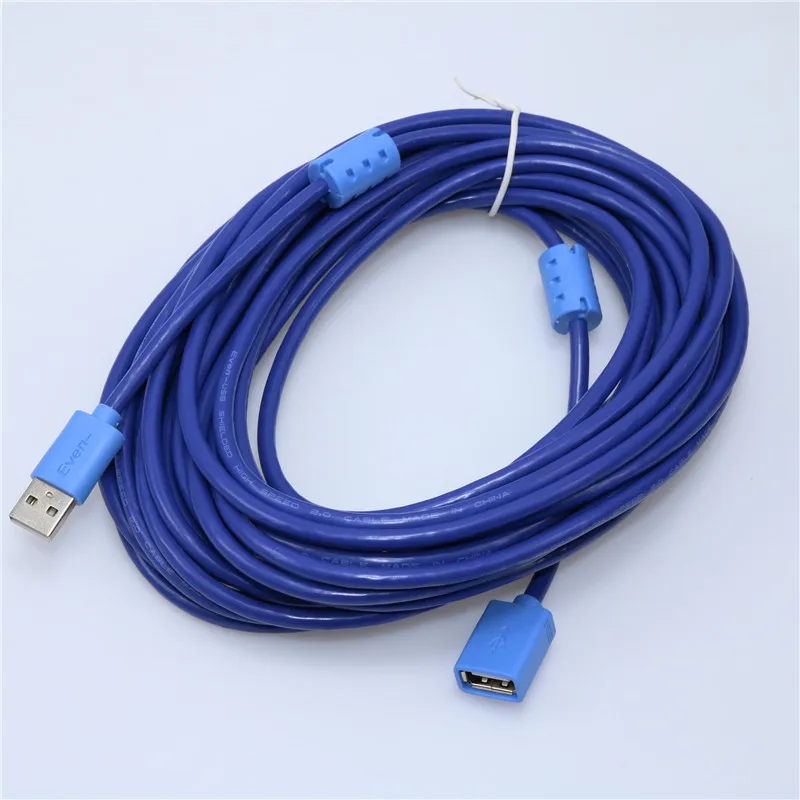 1 шт Высокое Скорость USB 2,0 A/F Женский Мужской кабель-удлинитель Кабель из чистой меди Экранированный кабель супер фотовспышка синий USB 10 м* 5 мм