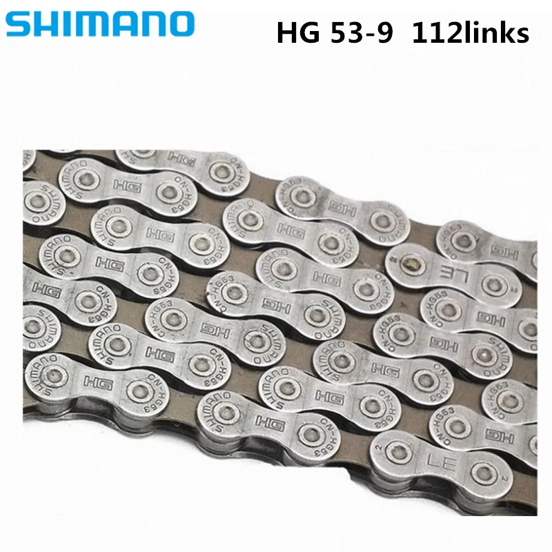SHIMANO цепь HG53 9 скоростная горная/дорожная 112 звенья цепи Запчасти для велосипеда |