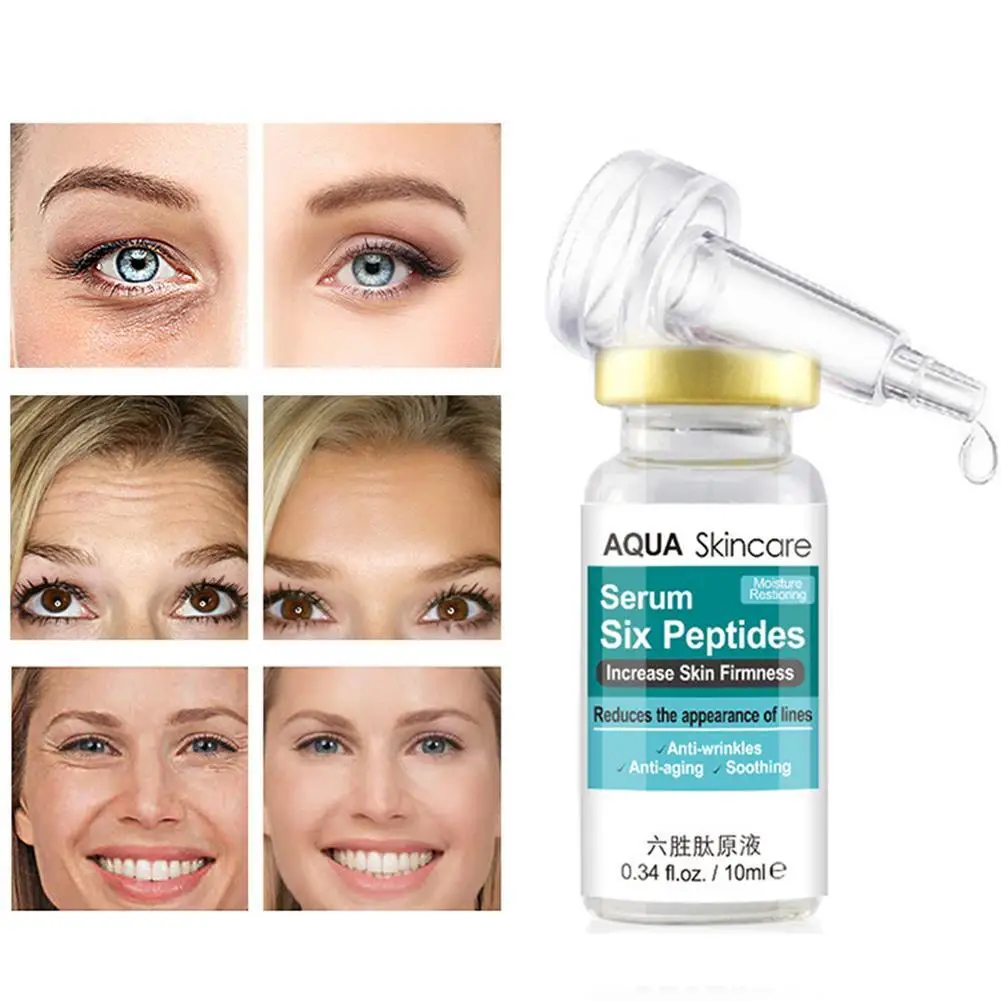 

Six Peptides Serum Hyaluronic Acid Anti-Wrinkle Anti Aging Moisturizing Lifting Firming Skin Care Neck Face Serum Liquid