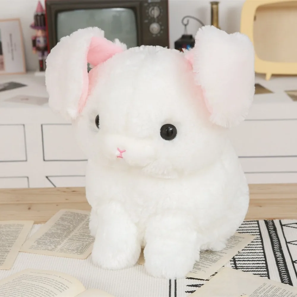 43/52 см милые ангора Lop складной кролика плюшевые игрушки мягкие Kawaii животных куклы для детей для маленьких девочек милые подарки на день рождения - Цвет: white