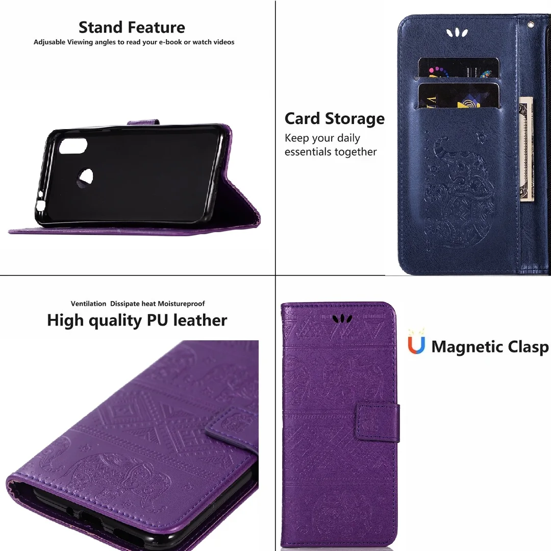3D Слон pattern Флип Чехол Для samsung Galaxy A70 A50 A30 A20 A40 A10 M10 M20 M30 A6 A8 плюс J8 A7 Стильный чехол-портмоне из кожи
