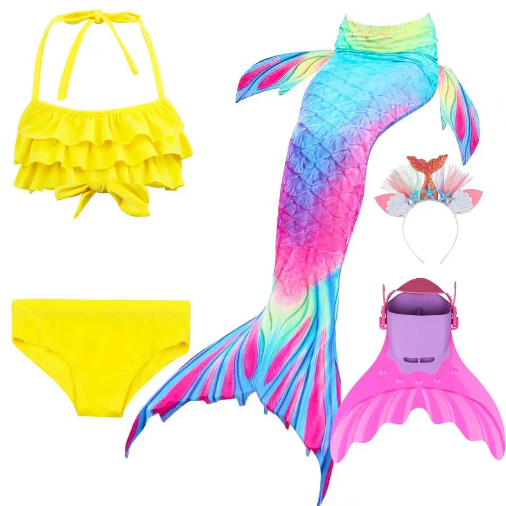 Купальные костюмы с хвостом русалки для девочек Купальник вечерние бикини для косплея купальный костюм с хвостом русалки для ласты для плавания костюм