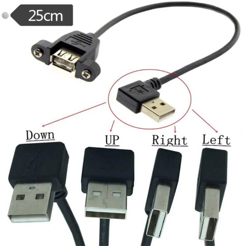 Вверх/вниз/влево/вправо 90 градусов USB 2 0 A штекер к гнезду Удлинительный кабель с