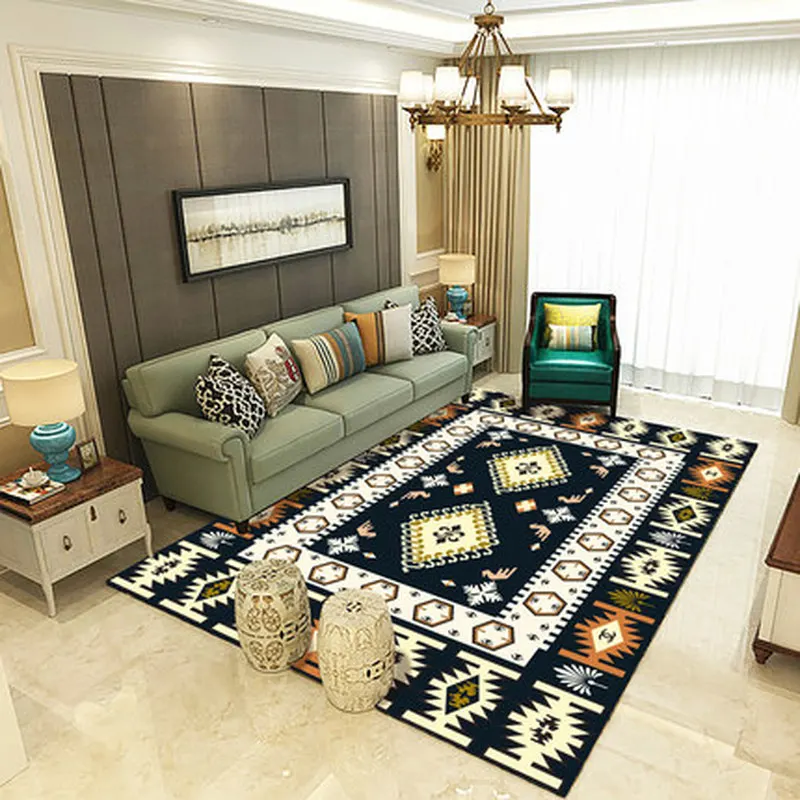 Simple Geometric Patterns Big Thicken Carpet Bedside Blanket Prayer Bedroom Hotel Floor Mat Bay Window Cushion High Quality Rugs