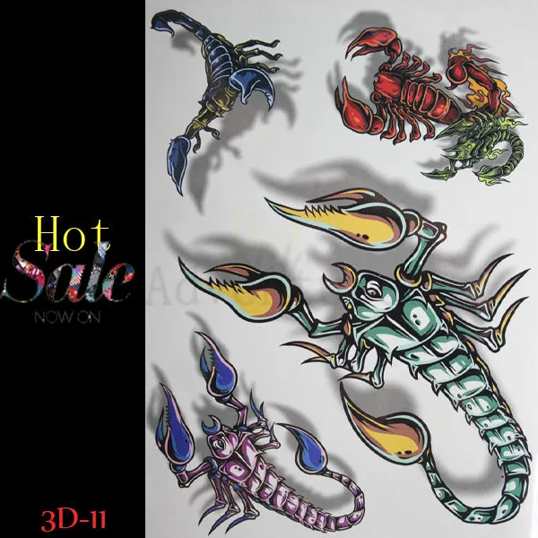 Hot tattoo 3d  tattoo scorpion  temporary tattoo flash 