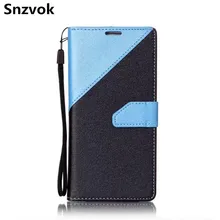 Snzvok Flip Cover Phone Case For Samsung Galaxy S6 S7 edge S5 Color Stitching Leather Back Cover Case For Samsung A3 A5 J3 J5 J7