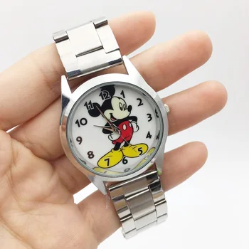 

Cartoon Mini Mouse Watch For Women Hot Fashion Ladies Quartz Wrist Watches Female Clock Silver Steel Casual Relojes Mujer 2019
