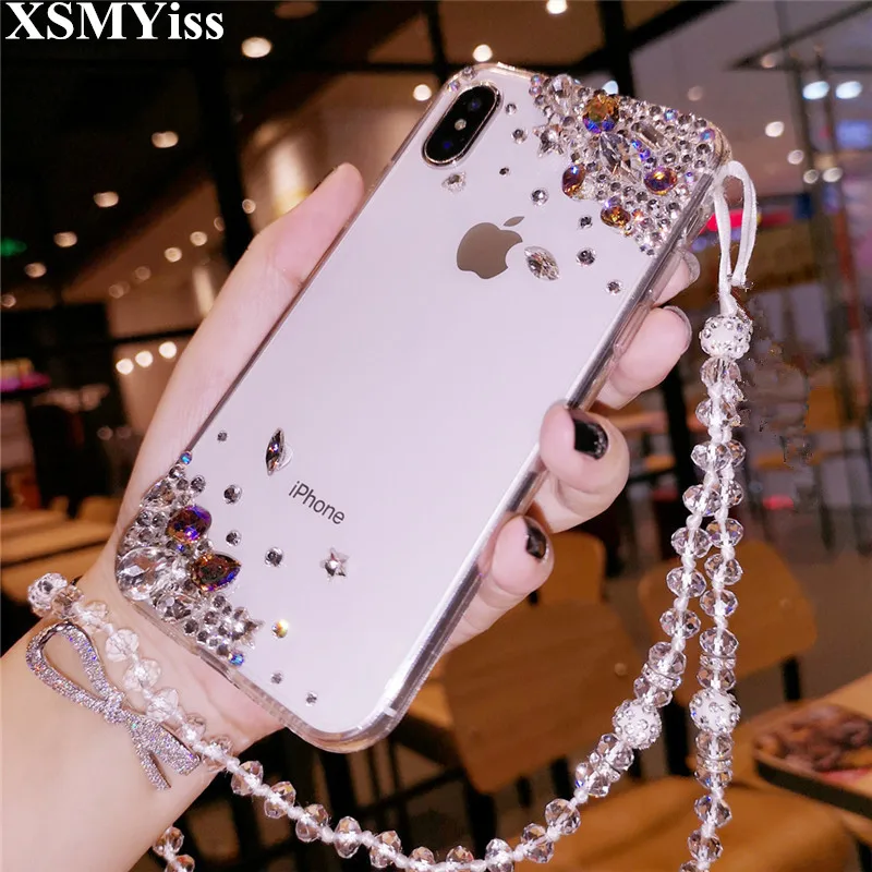 XSMYiss Luxury Rhinestone Diamond Phone Case Glitter Bling Cover Coque For SamsungS6 S7 S8 S9 S10 S11 PLUS Lite Note8 9 10 |