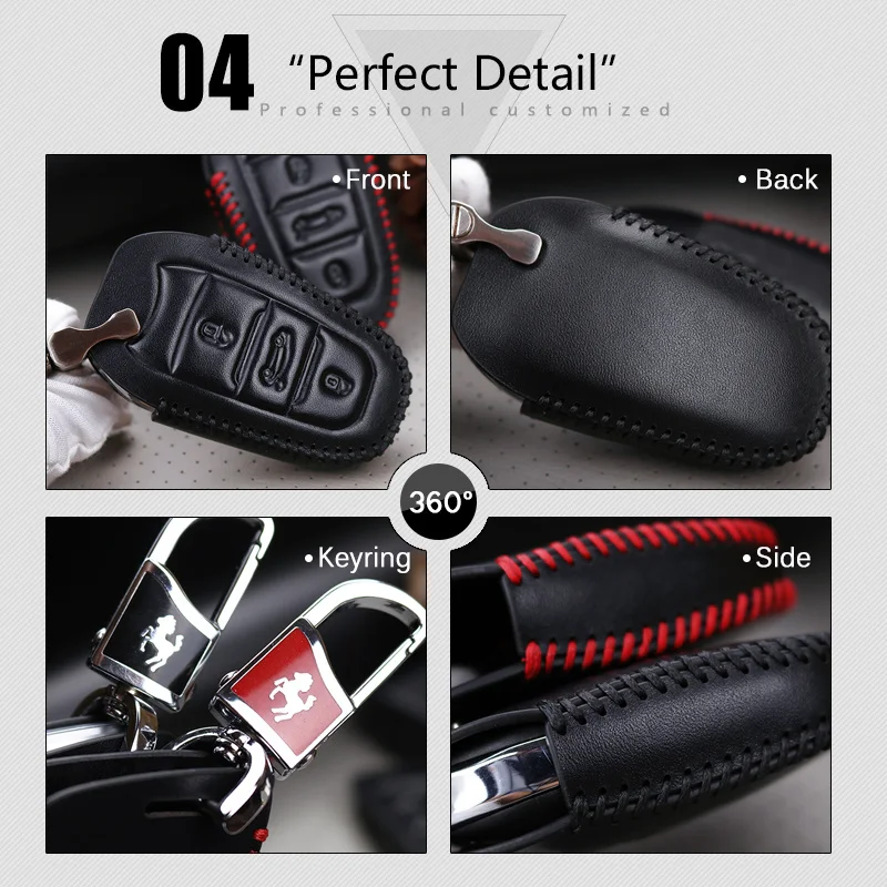 Llave elegante del coche para Citroen C2 C3 c4 c5 c4l Xsara Picasso C1 Berlingo Cuero auténtico llavero inteligente titular funda llave