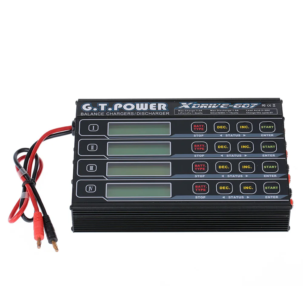 G. T. POWER X-DRIVE 607 4*80 Вт жизни/NiMH/NiCD LiPo батарея баланс зарядное устройство/Dis зарядное устройство