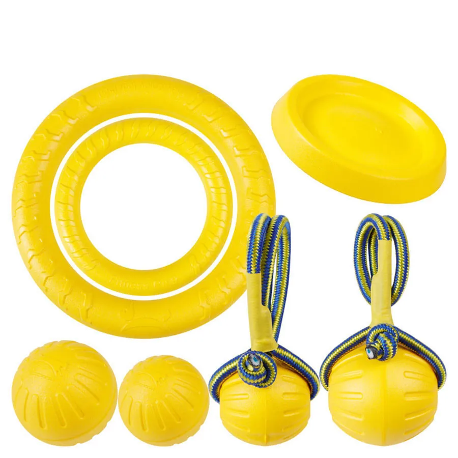 

EVA Yellow Dog Toys Goods for Pet Chew Toy Interactive Puller Bite Toys for Small Large Dogs Accessories Training Products Apr30