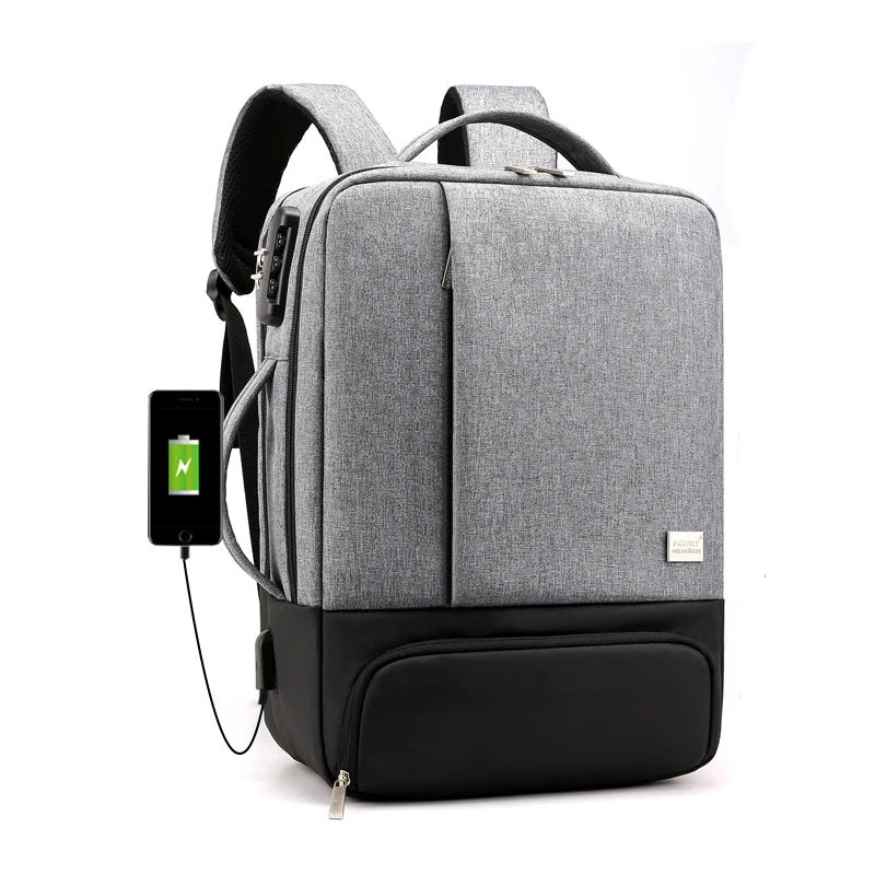 مكافحة سرقة كمبيوتر محمول على ظهره حقيبة رجل كلية المدرسة الطالب Bagpack الذكور USB Chaging الظهر 15.6 بوصة دفتر سفر حقيبة