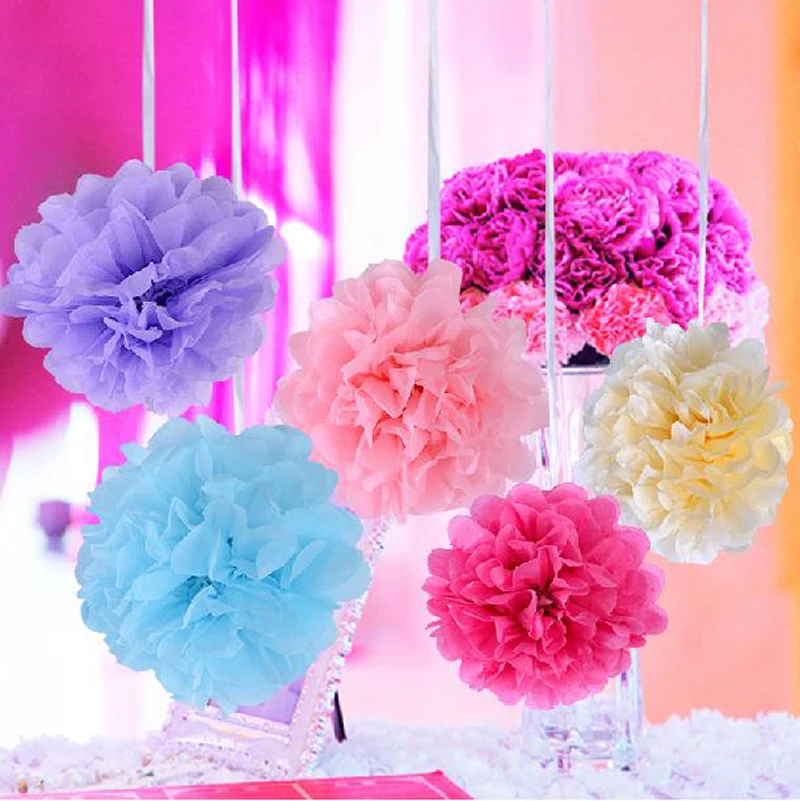 Тканевые помпоны 4 6 8 10 12 14 дюймов|baby shower|for weddingbaby shower supplies |