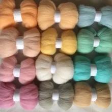 WFPFBEC DIY 70 s 100% wollfaser mischung 12 farben 10 gr/beutel wolle für nadelfilz griff werkzeuge set wolle roving 120g