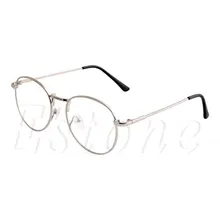 1 шт., ретро очки с круглыми прозрачными линзами, очки для женщин и мужчин, металлическая оправа для очков
