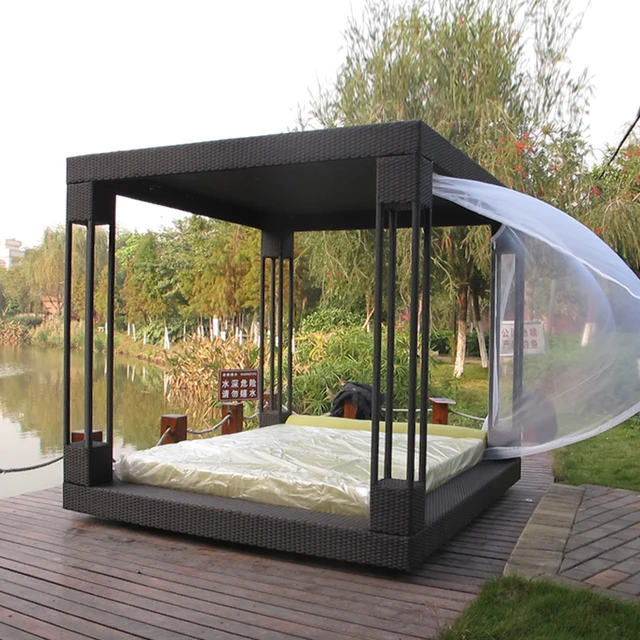 Online Most Por Outdoor Furniture Rattan Daybed With Canopy Most Por Outdoor Furniture Rattan Daybed With Canopy Sun Bed Lounge Wicker Cabana No Curtain Transport By Sea
