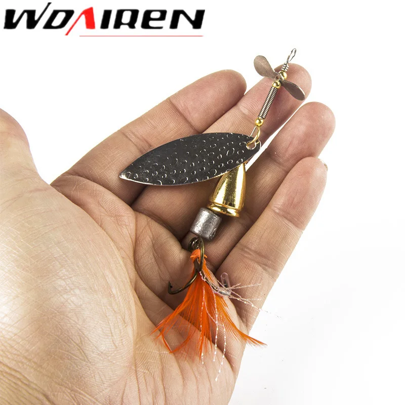 1Pcs 4 size Fishing Lure Hook Spinner Spoon Lures Rotating metal sequins  bait Hooks Peche Jig Anzuelos De Pesca WD-223 - AliExpress