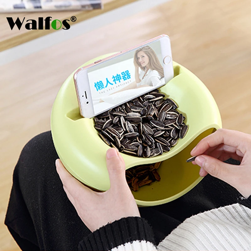 

Multifunctional Plastic Double Layer Dry Fruit Containers Snacks Seeds Storage Box Garbage Holder Plate Dish Organizer