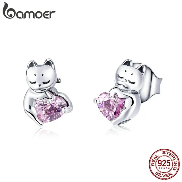 Orecchini per gatti, Orecchini per gatti, Borchie in argento sterling