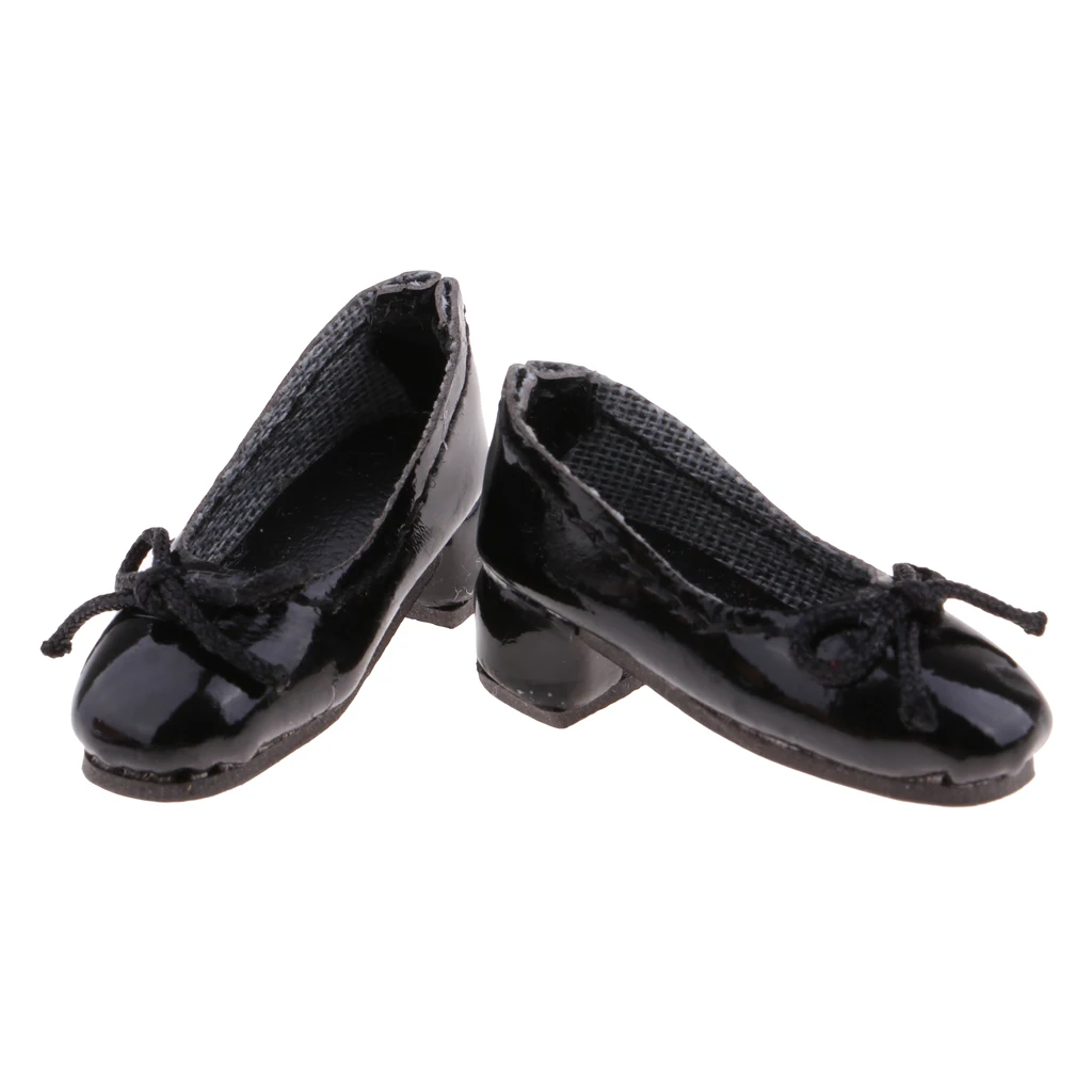 Black as described Модная кукольная обувь из искусственной кожи на блочном каблуке для кукла 1/6; одежда Accs - Цвет: Black as described