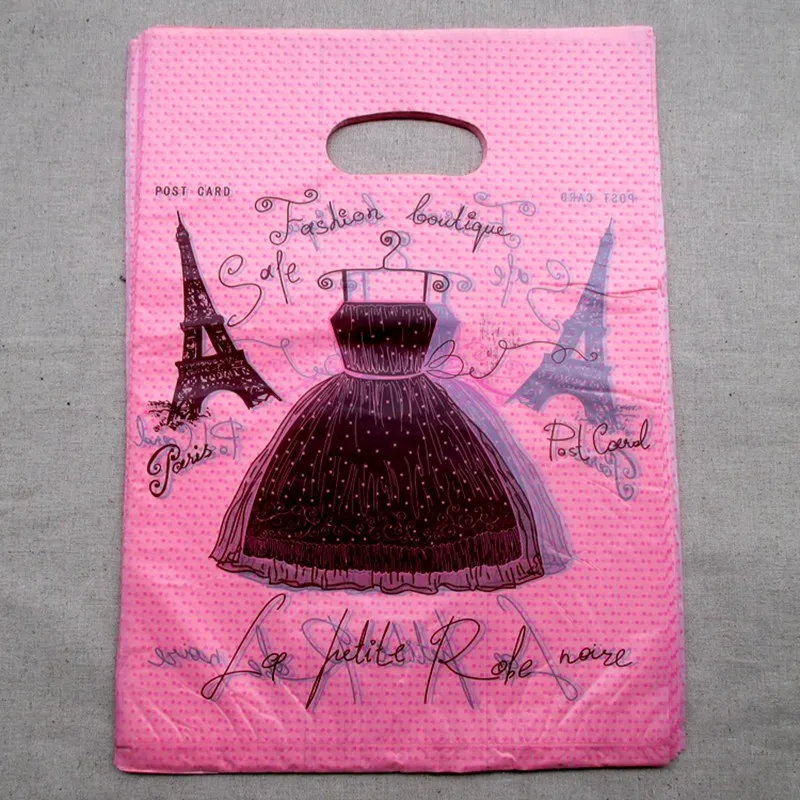 

100pcs/bag 20*15cm tower and hangers designs Gift Bags Plastic Pouches Shopping Gift Package Bag 2047