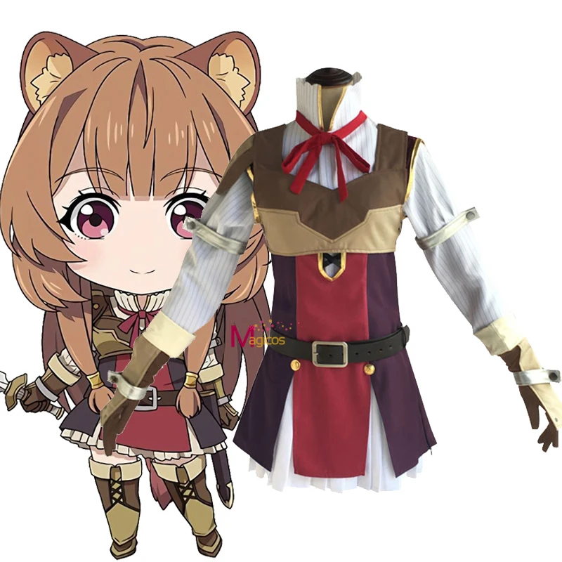 Костюм для косплея аниме Rising of The Shield Hero Raphtalia обувь с париком женские
