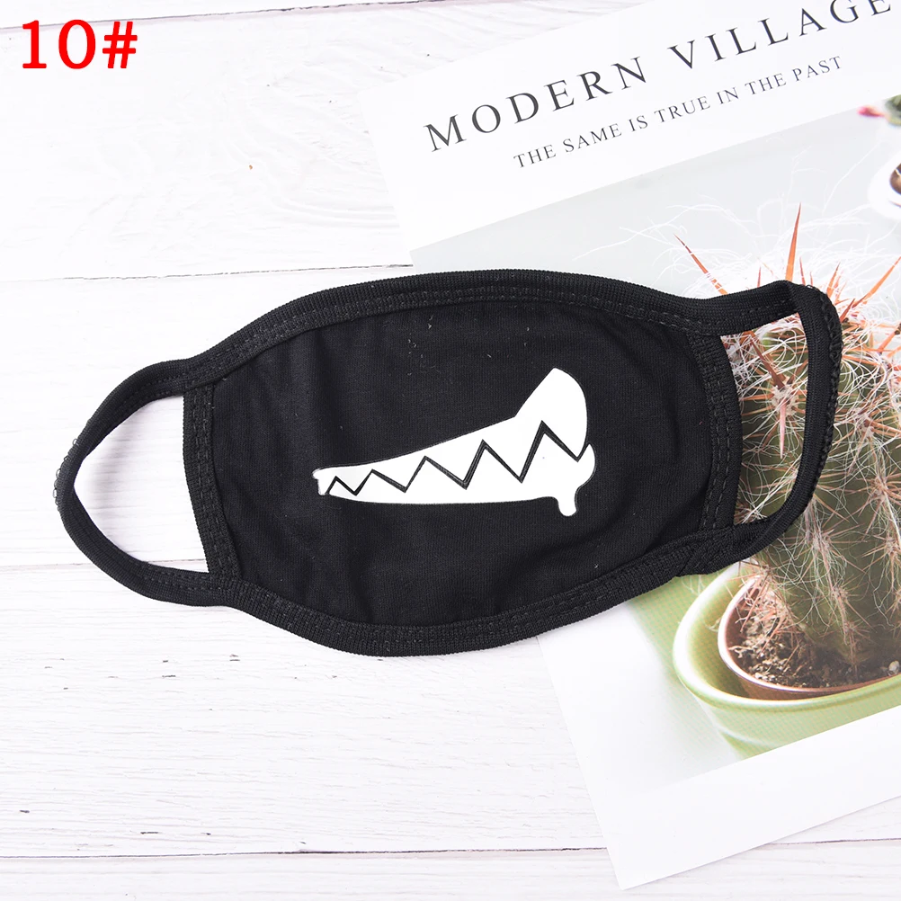 18 стильных крутых унисекс дизайн зубов маска черная фосфоресцирующая хлопковая маска для лица с изображением рта маска светильник в темноте Анти Пыль сохраняет тепло маски