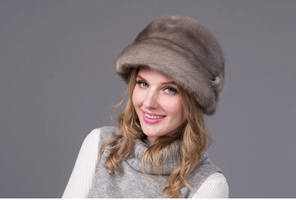 JKP русская зима меховая шапка для женщин из натуральной норки cap Стиль, Новые горячие модные теплые реального норки шляпа DHY-57