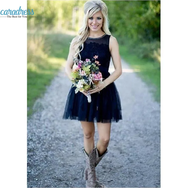 vintage country short bridesmaid dresses 2017 new lace appliques plus size country girl