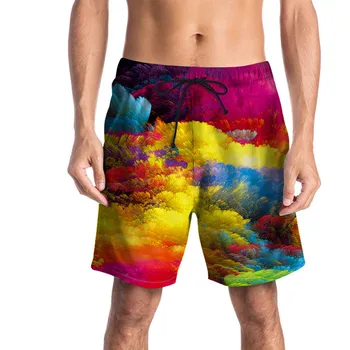 

Men Clothes 2018 Summer Beachwear Board Shorts Men Casual Shorts Men Painted 3D Printed Short Pants Drawstring Loose Shorts