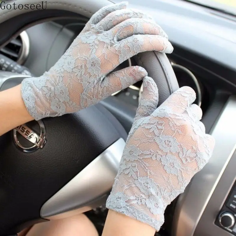 

GotoseeU Women's Lace Gloves Summer UV-proof Driving Gloves