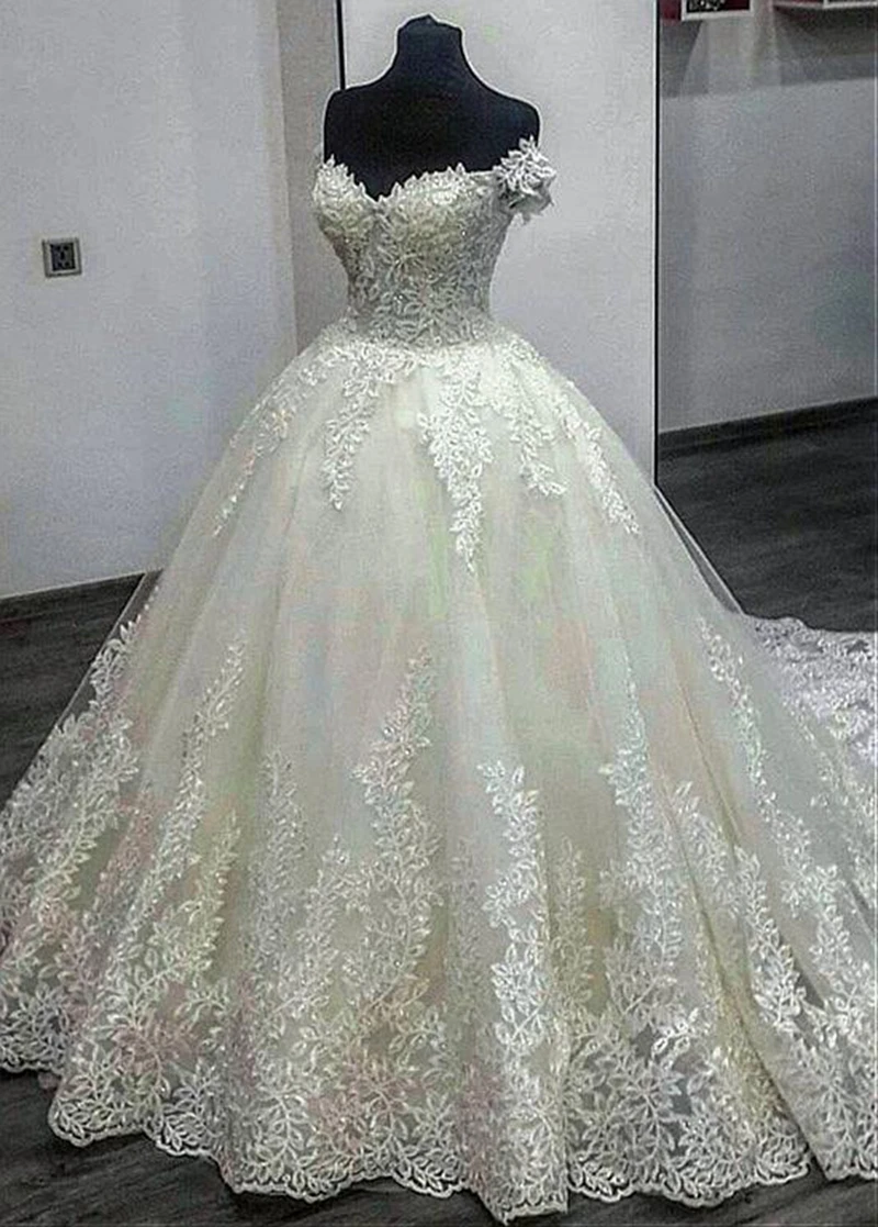 Vestido-de-Noiva-Off-the-Shoulder-Ball-Gown-Wedding-Dresses-Bead-Lace-Appliques-Bride-Dress-Boda (2)