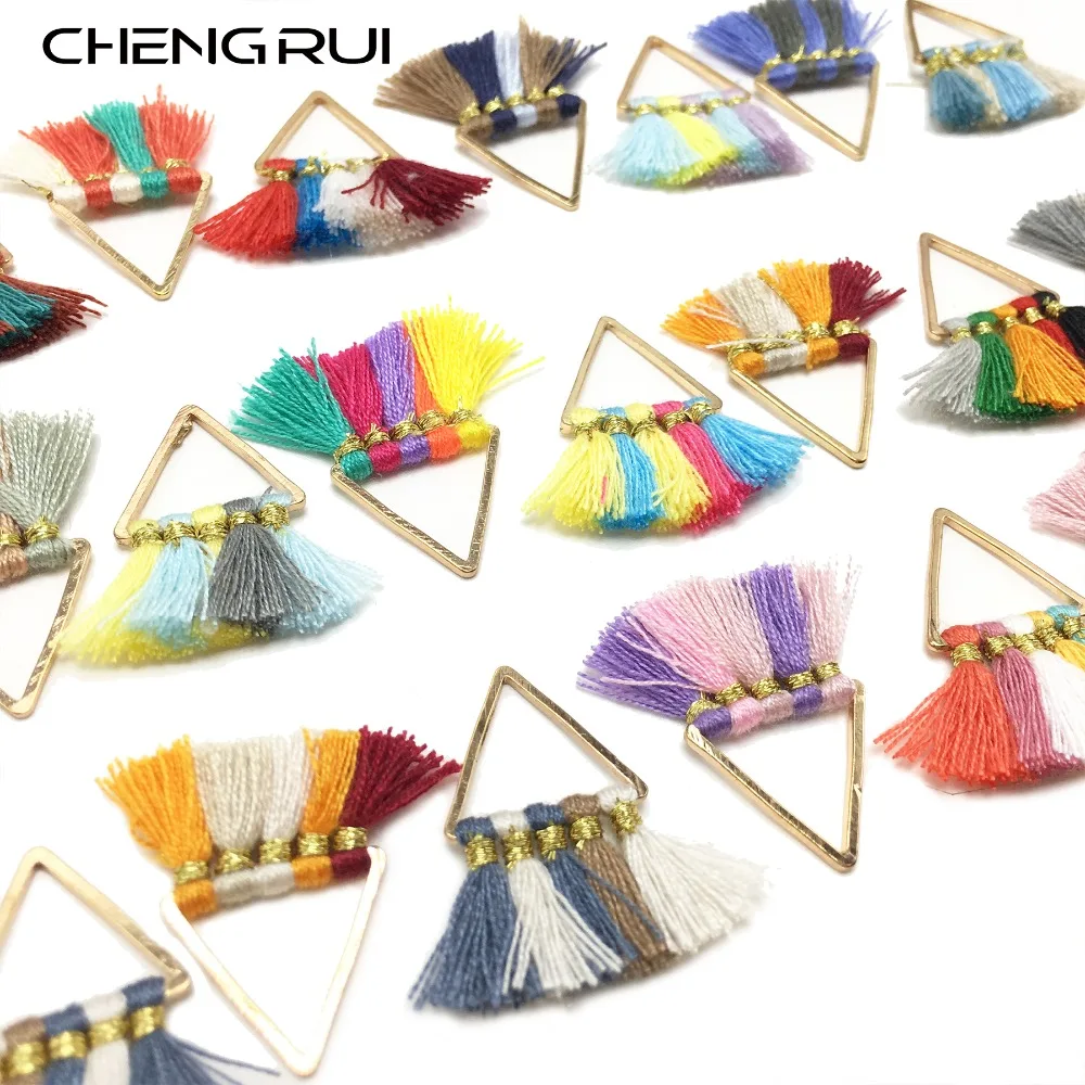 CHENGRUI L128, 2 см, бахрома, хлопок кисточки, мини кисточкой, ручной работы, серьги материалы, хлопок кистями, чтобы украсить, 2 шт./пакет