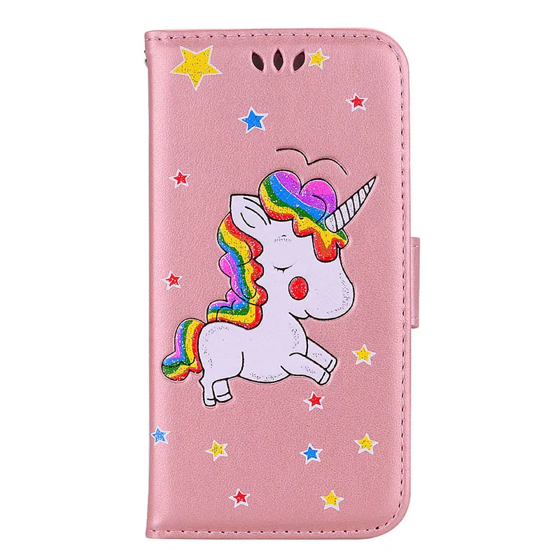Rose Gold-Unicorn Любовь чехол для iPhone X Xs Max XR красочный кожаный чехол Единорог Чехлы для iPhone 7 8 6 6 S PLUS 5 5S SE iPod Touch 5 6 B124 - Цвет: Rose Gold-Unicorn