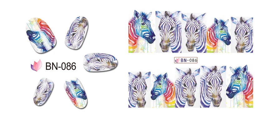 12 шт., леопардовые наклейки для ногтей со львом, дизайн с животными, переводные наклейки для ногтей, наклейки на ногти, декоративные наклейки, слайдер, BN085-096