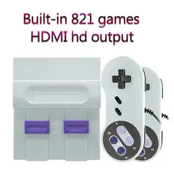 HDMI ТВ Видео игровая консоль ручной ретро семейная игровая консоль встроенный 821 классический для SNES игр двойной геймпад PAL и NTSC Прямая