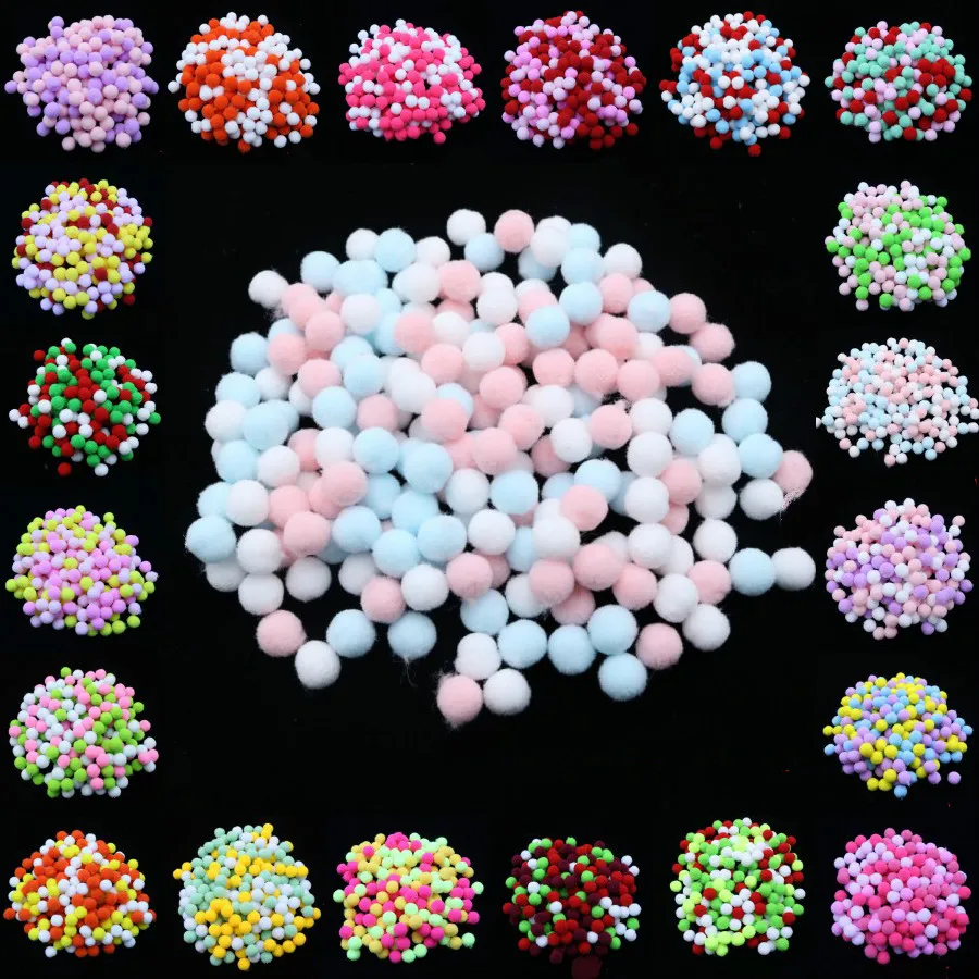 

Wholesale Multicolor Pompom 10mm 2000pcs Soft Pompones Fluffy Plush Crafts DIY Pom Poms Ball Furball Home Decor Sewing Supplies