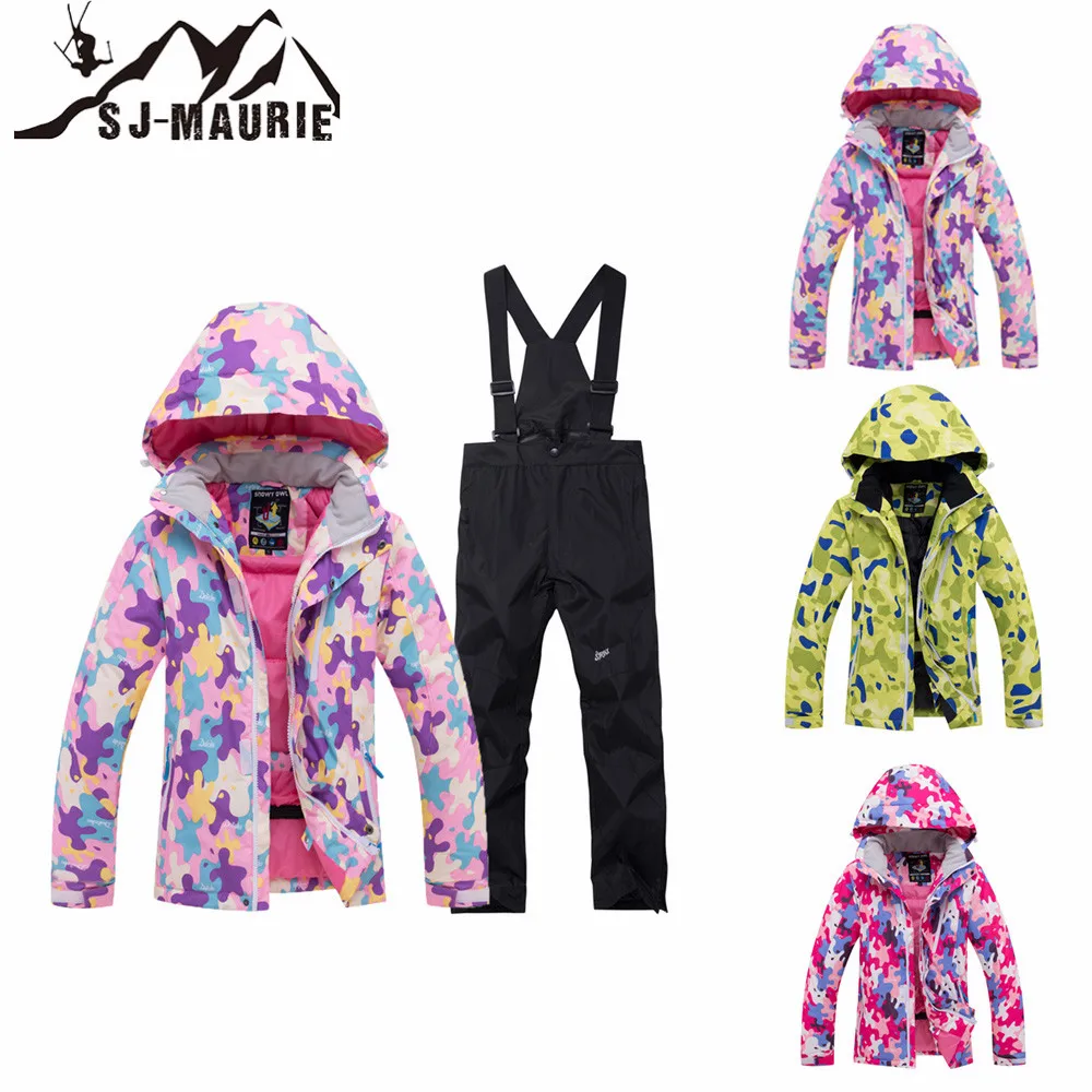 

SJ-Maurie Winter Children Waterproof Windproof Ski Suit Kids Jacket Coat Snowsuit Girls Outdoor Winter Coat Boy Clothing Set